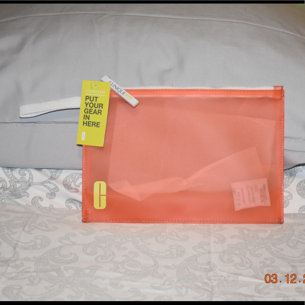 Clinique Fit Orange Cosmetic Bag